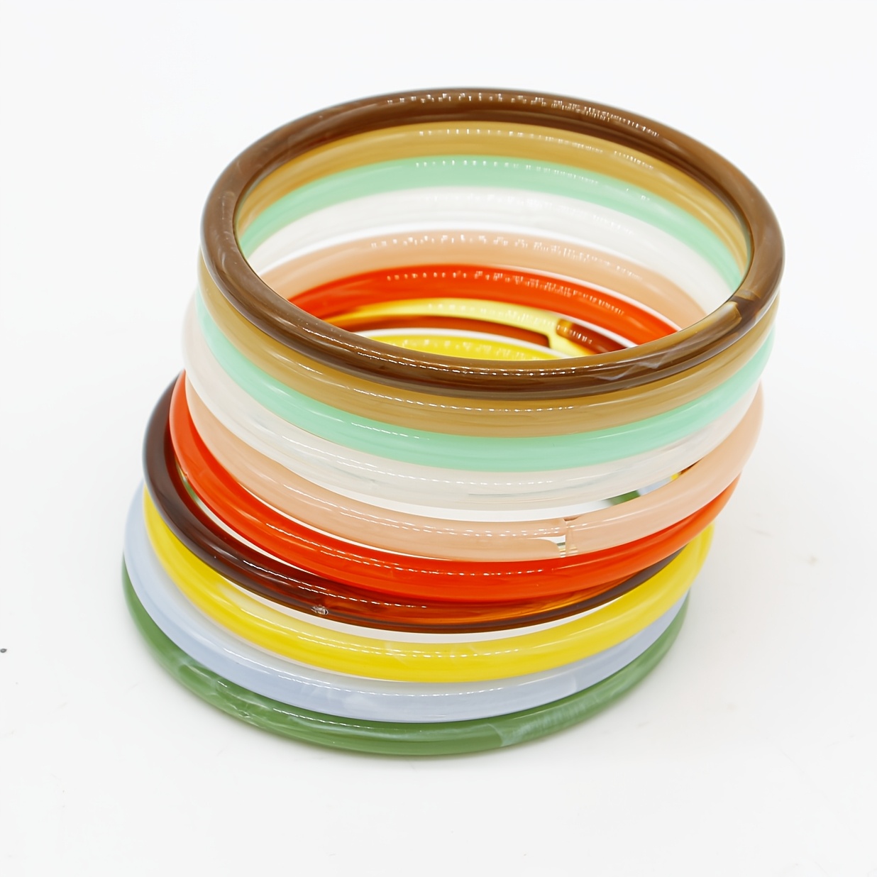 4pc Colored Cloud Mist Pattern Imitation Thin Bangle Set